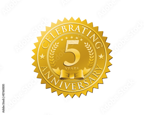 anniversary logo golden emblem 5