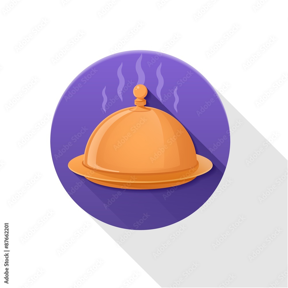 Naklejka premium Closed tray flat icon on white background.