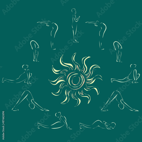 sun salutation vector