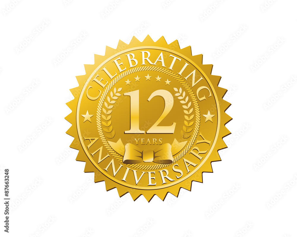 anniversary logo golden emblem 12 anniversary logo golden emblem 12