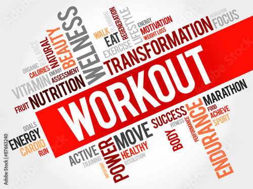 WORKOUT word cloud, fitness, health concept