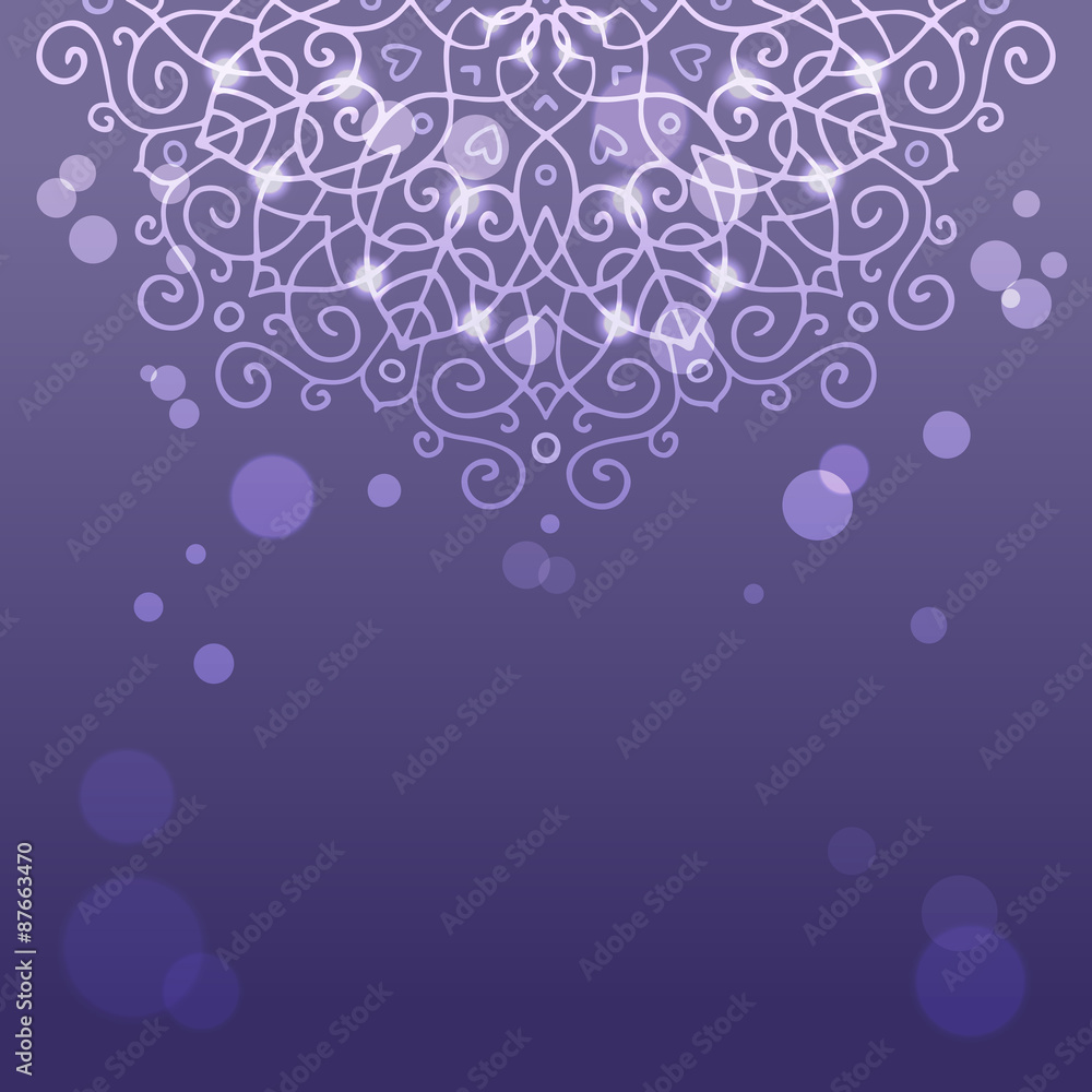 Abstract purple background with mandala ornament