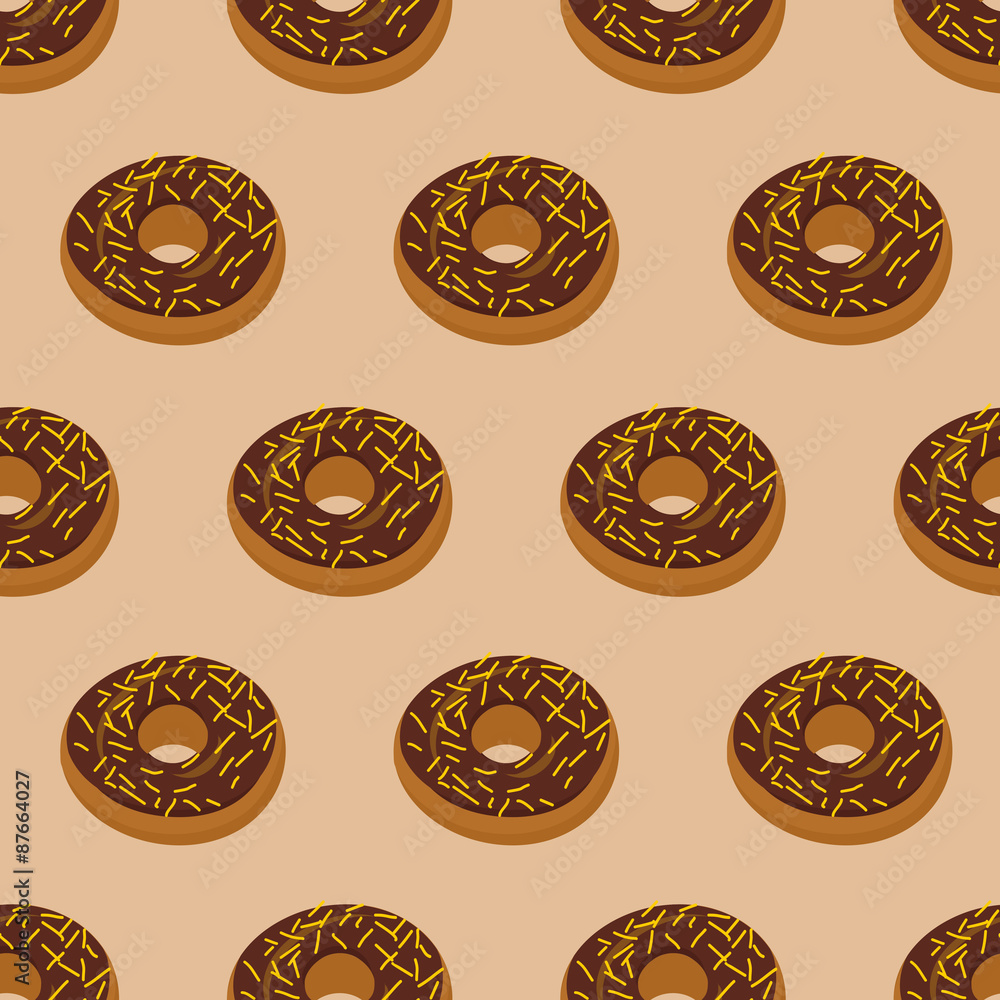 Chocolate Donuts seamless pattern. Desserts food. Sweets vector Chocolate Donuts seamless pattern. Desserts food. Sweets vector
