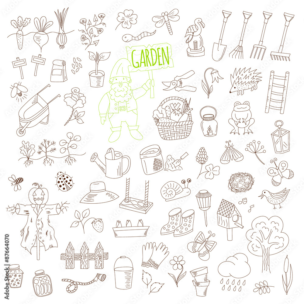 gardening doodle set