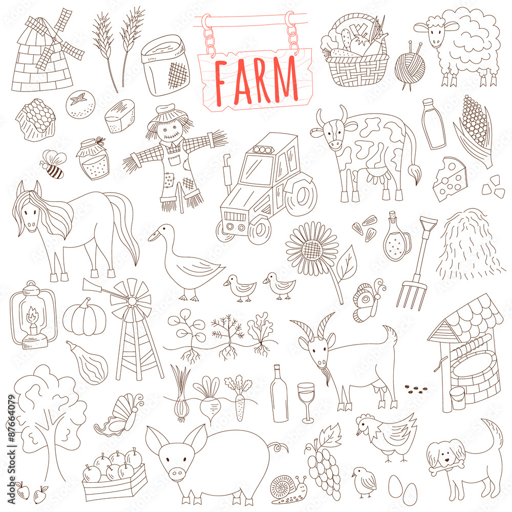 farm doodle set farm doodle set