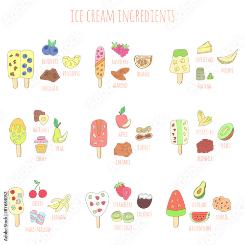 doodle ice cram and ingredients