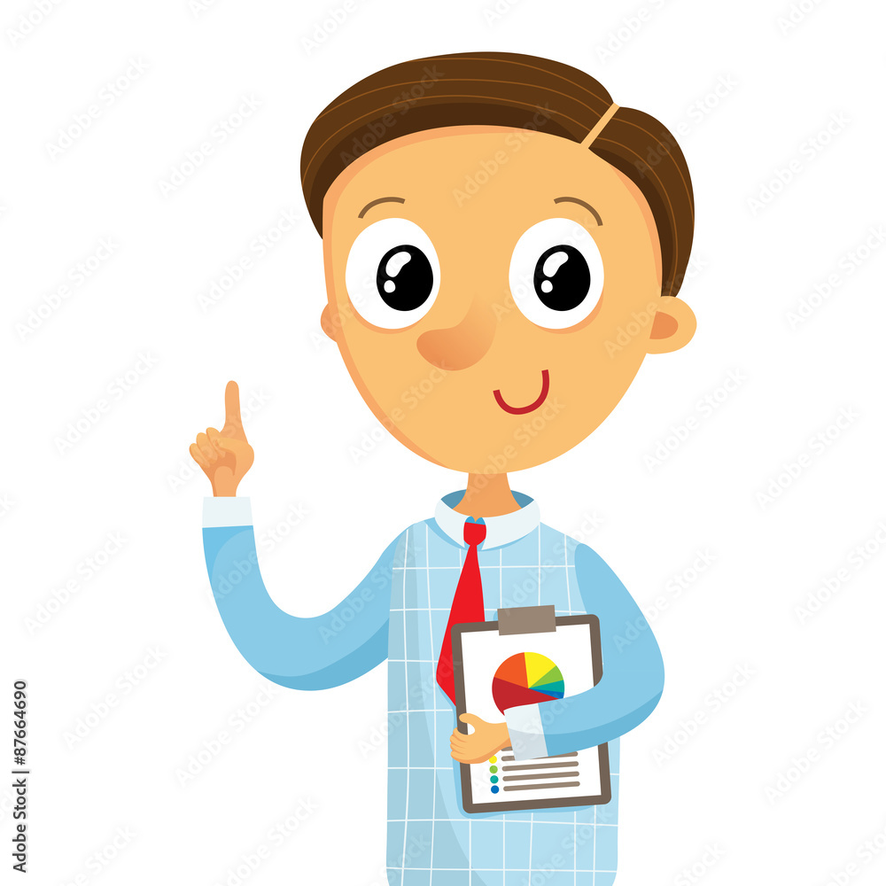Business man holding documents and pointing finger up, isolated Business man holding documents and pointing finger up, isolated