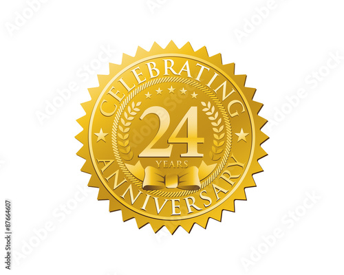 anniversary logo golden emblem 24