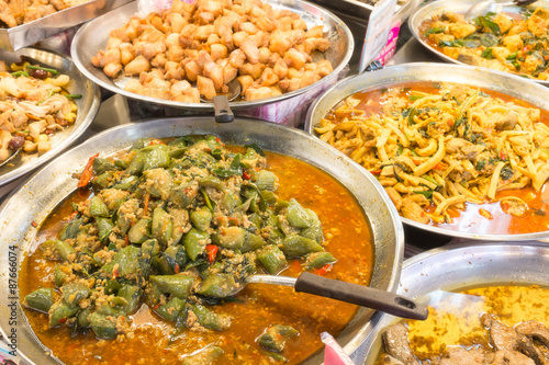 Many kind of Thai food in Bangkok,Thailand.