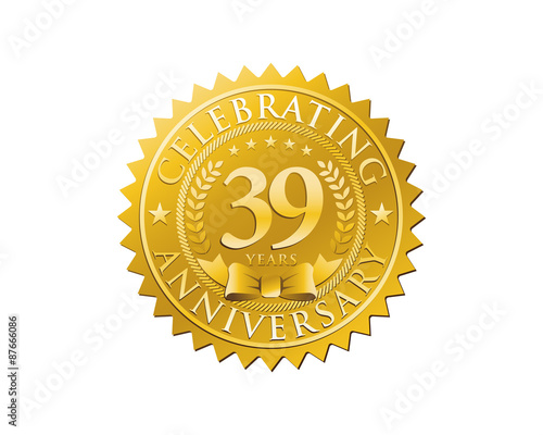 anniversary logo golden emblem 39 photo