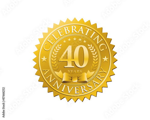 anniversary logo golden emblem 40