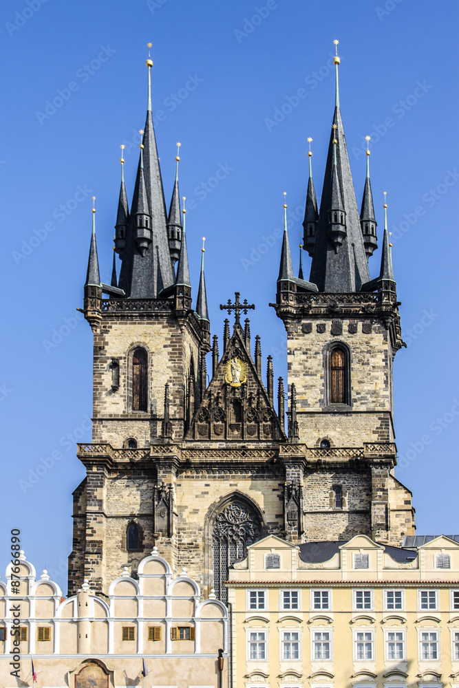 Tyn Cathedral (Church of Our Lady Before Tyn) Prague, Czech Rep.