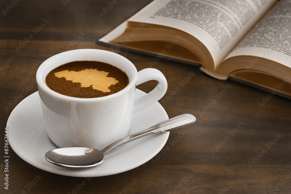 Still life - coffee with map of Belgium Still life - coffee with map of Belgium