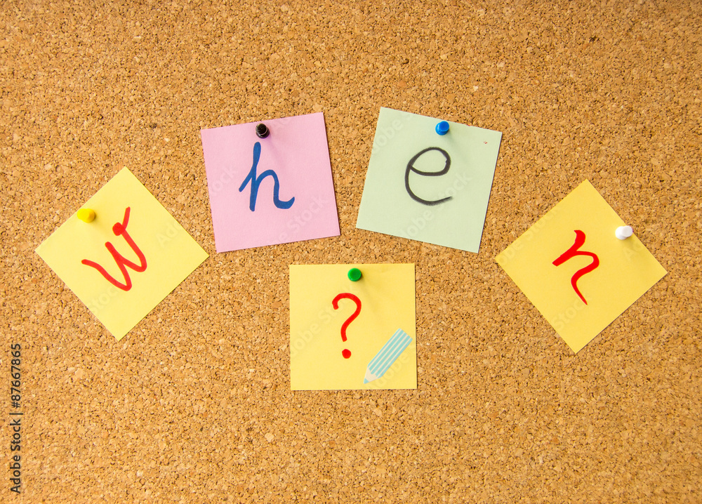 Cork board when written with pinned post it Cork board when written with pinned post it