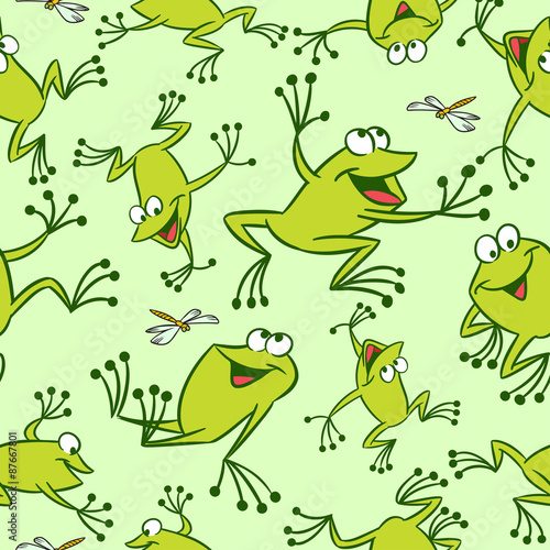 pattern with funny frogs