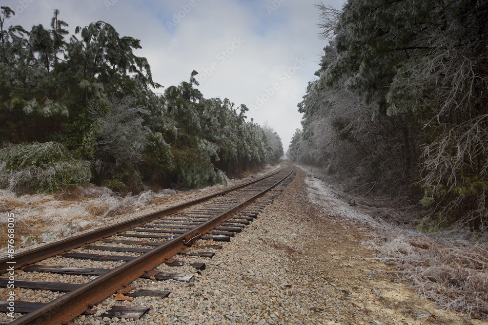 Frozen tracks Stock Photo | Adobe Stock