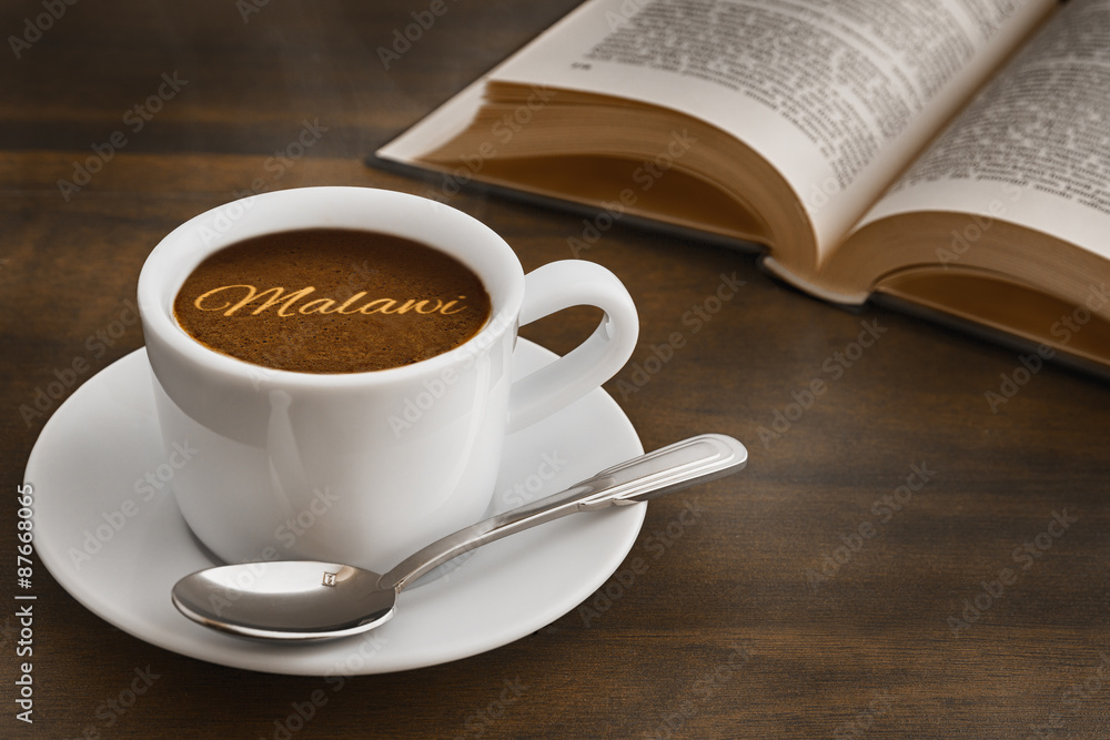 Still life - coffee with text Malawi Still life - coffee with text Malawi