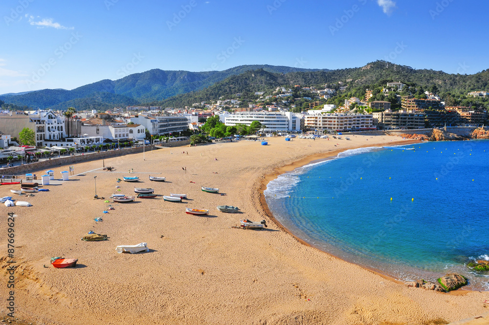 Platja Gran beach in Tossa de Mar, Spain