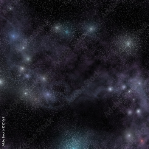 Fototapeta Naklejka Na Ścianę i Meble -  Starry night cosmic view, glowing nebula in outer space