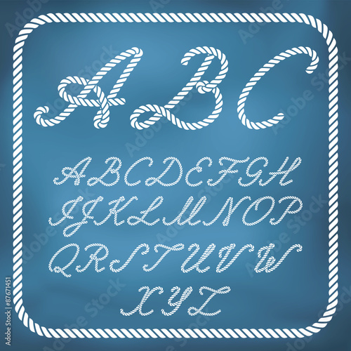 Nautical rope letters