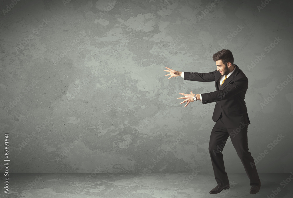 Business person throwing with empty copyspace Business person throwing with empty copyspace