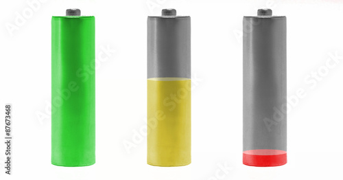 Cuadro en lienzo Set of Batteries of Different Levels of Charge Status