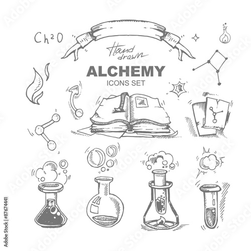 alchemy icons set