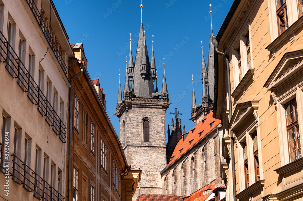 Old Prague streets view in Czech Republic