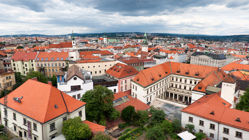 Skyline of Brno city, second largest city in Czech Republic