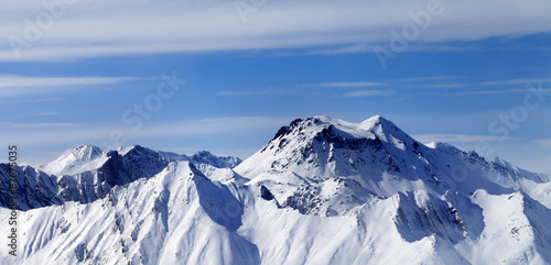Panoramic view on winter mountains in haze © BSANI