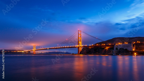 San Francisco Golden Gate Bridge at night