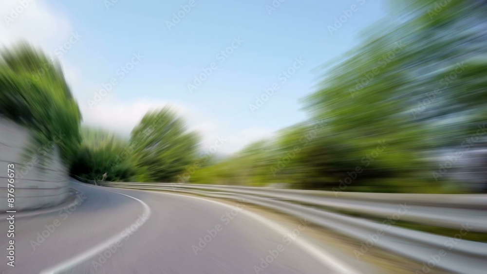 Fast Mountain Road, with Radial Blur, 4k Fast Mountain Road, with Radial Blur, 4k