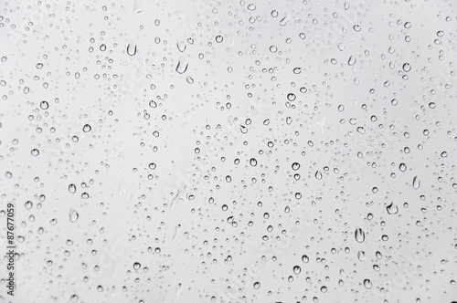 Water drops on glass surface