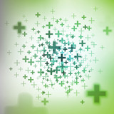 Vector medic green colors background with pluses