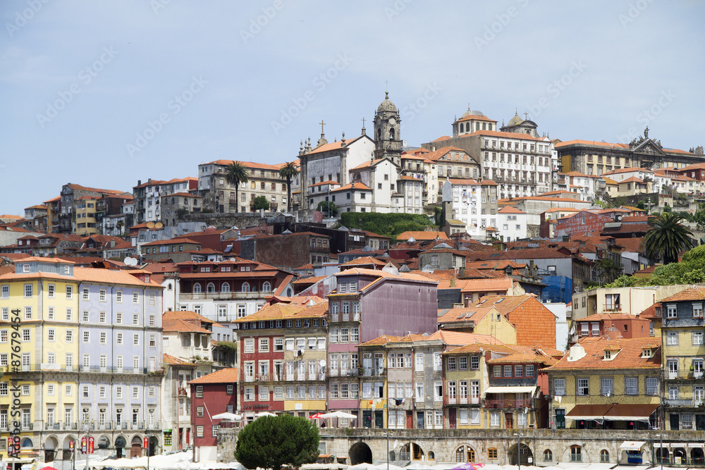 View of Oporto seen from the Douro River.Oporto,Portugal