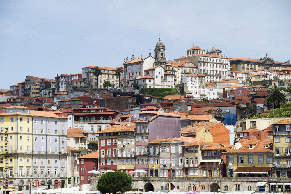 View of Oporto seen from the Douro River.Oporto,Portugal View of Oporto seen from the Douro River.Oporto,Portugal