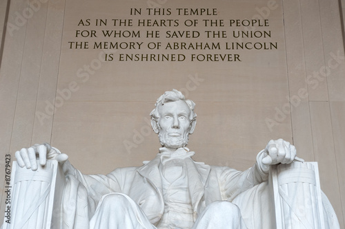 Fotografia, Obraz Statue of Abraham Lincoln, Lincoln Memorial, Washington DC