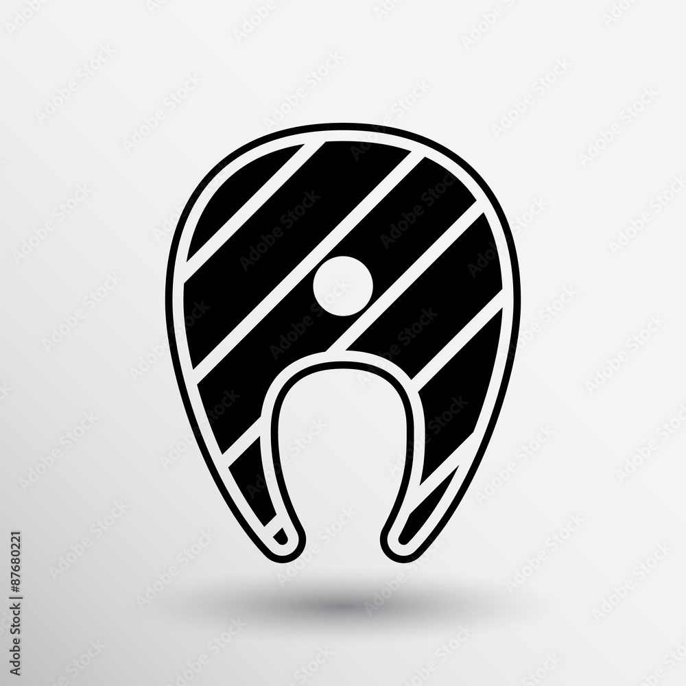 salmon steak fish design vector icon logo salmon steak fish design vector icon logo