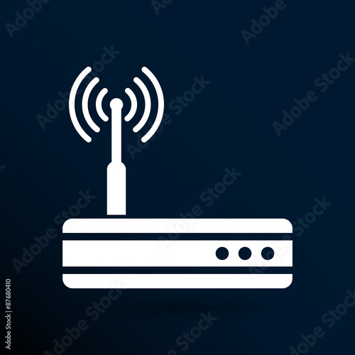 Vector wireless router icon wifi adsl ethernet modem hub 
