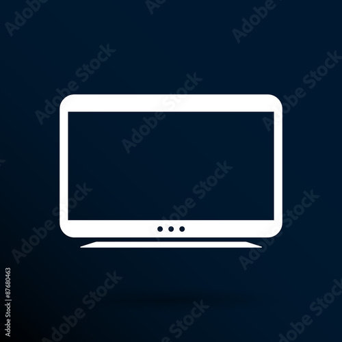 tv icon vector flatscreen hd lcd 
