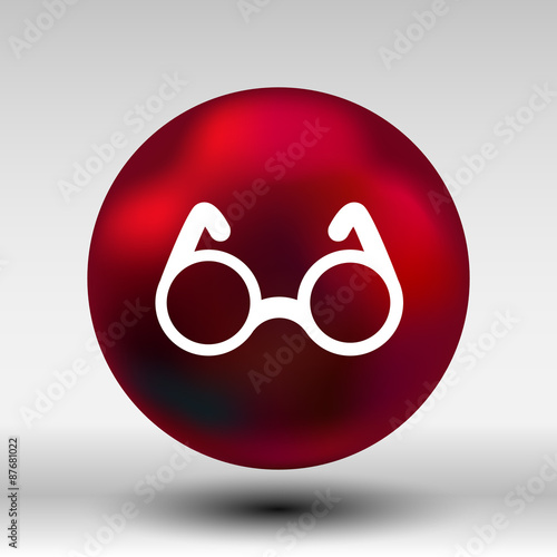 Vector Round Glasses Icon Symbol vision specs decoration