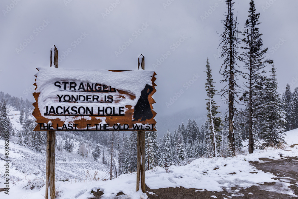 Obraz premium Howdy Stranger! Yonder is Jackson Hole,
