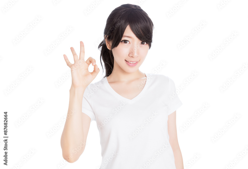 Studio portrait of attractive young woman showing ok sign
Studio portrait of attractive young woman showing ok sign