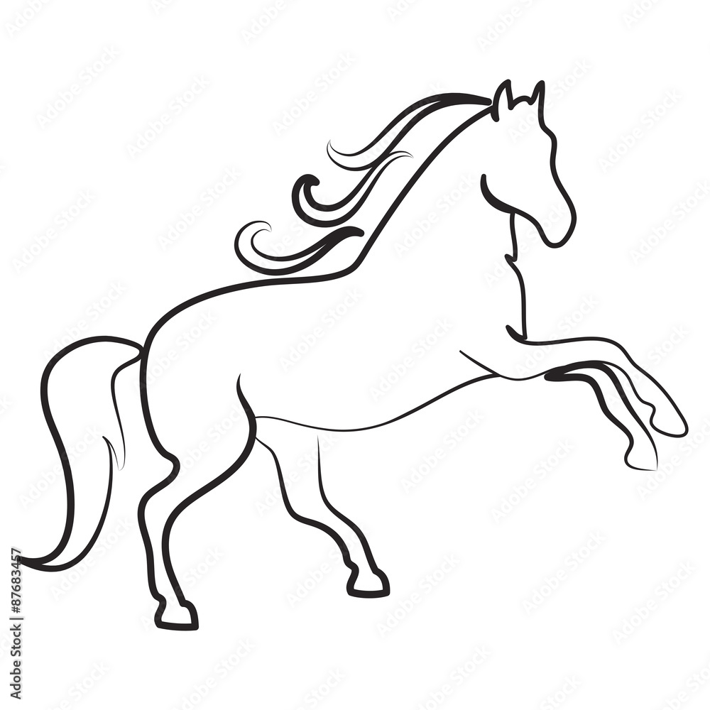 HORSE outline symbol vector