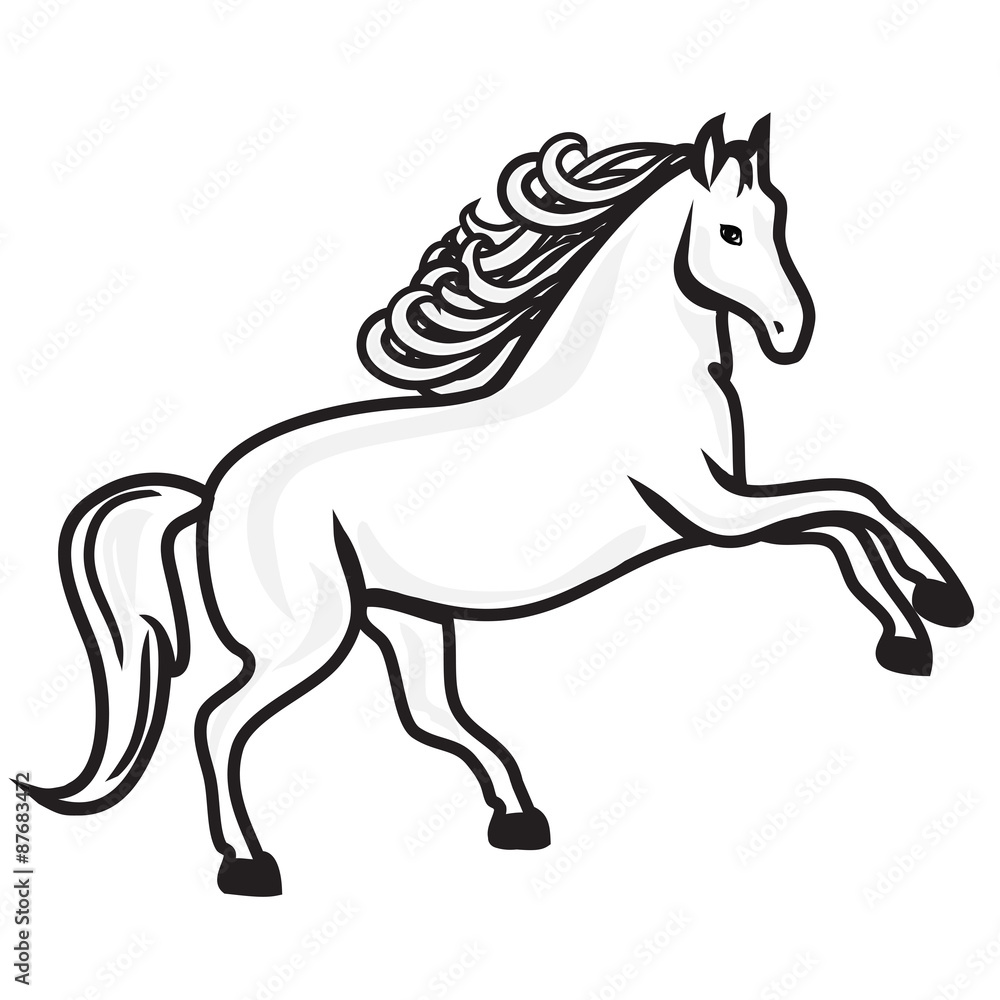 HORSE outline symbol vector
