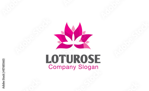 Rose Flower Lotus Logo Vector 