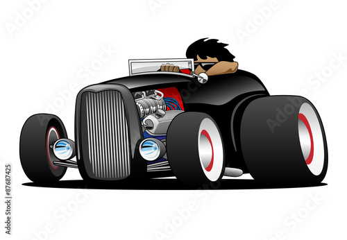 Classic Street Rod Hi Boy Roadster Isolated Vector Illustration