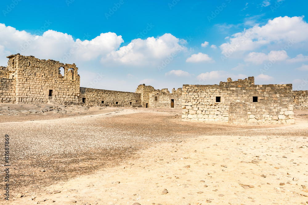 Inside the ruins of Qasr Azraq in present-day eastern Jordan.