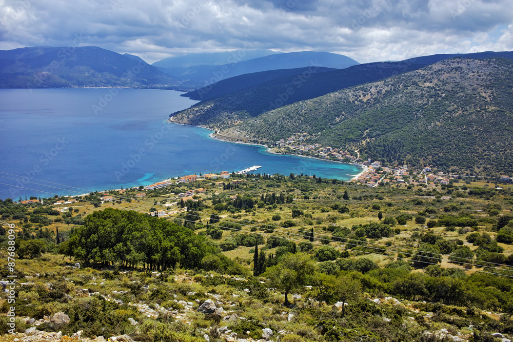 Panoramic view of Agia Efimia town, Kefalonia, Ionian islands, Greece