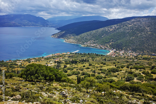 Panoramic view of Agia Efimia town, Kefalonia, Ionian islands, Greece